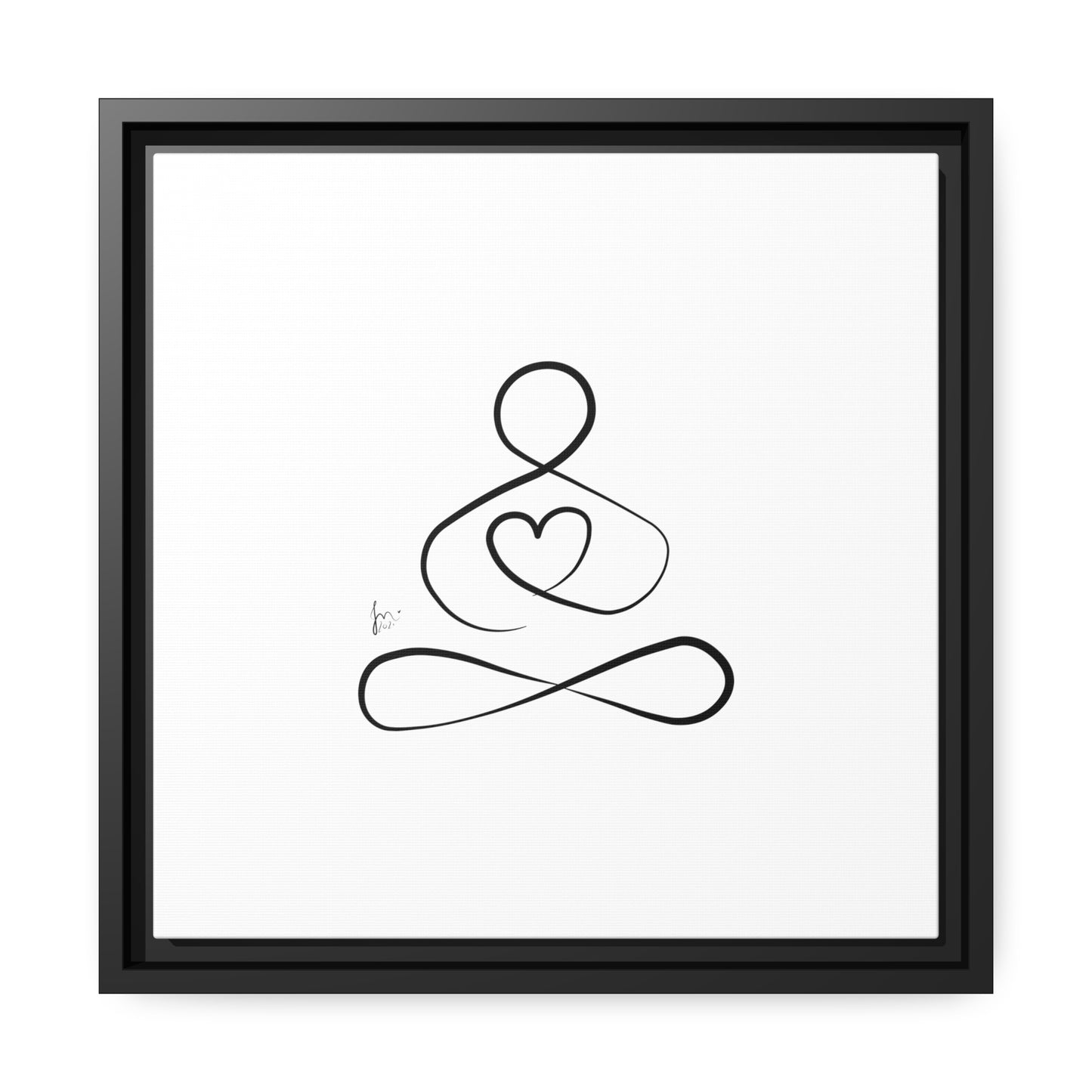 Big Heart Meditation on Matte Canvas with a Black Frame, Framed Depth of 1.75" from Labyrinth Lines