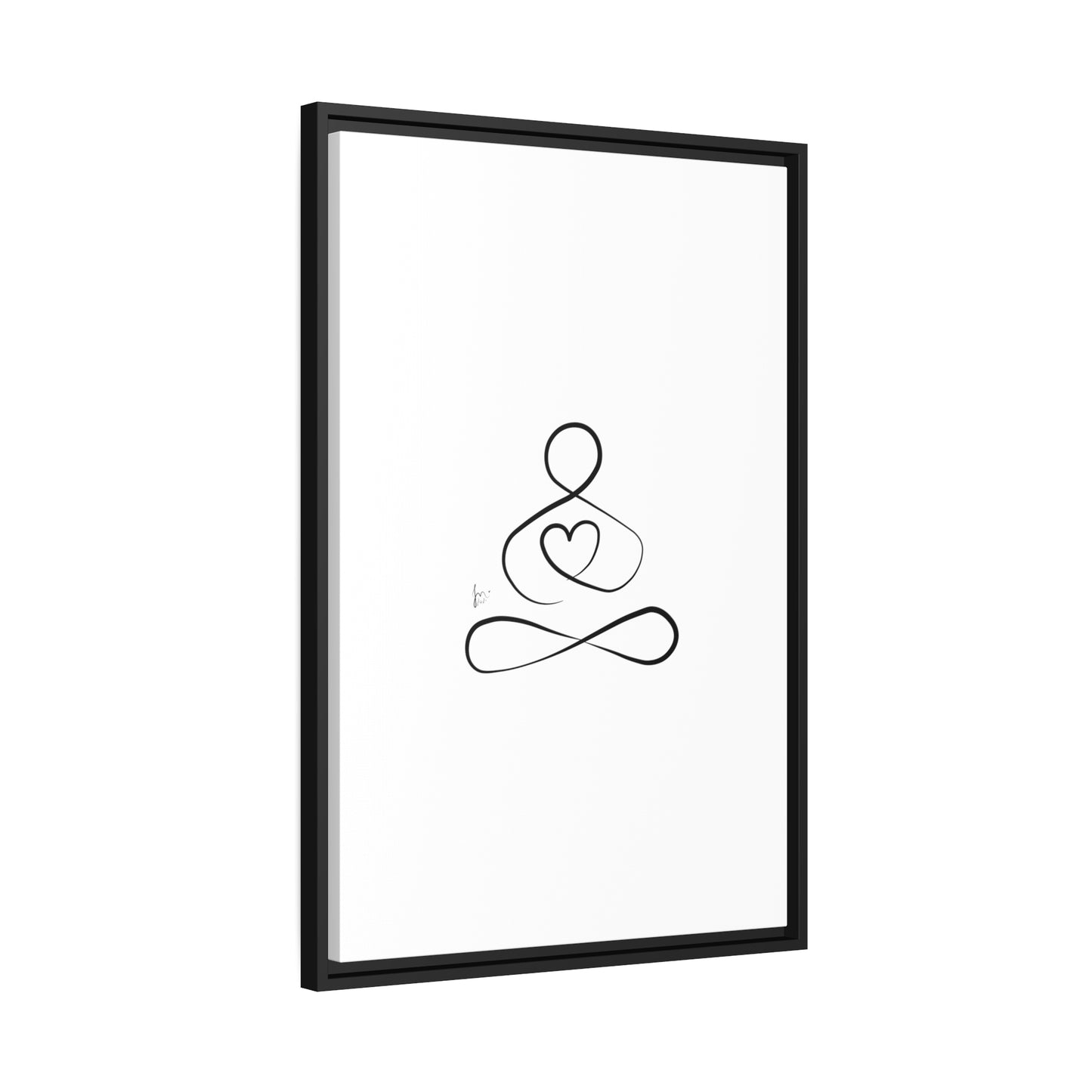 Big Heart Meditation on Matte Canvas with a Black Frame, Framed Depth of 1.75" from Labyrinth Lines