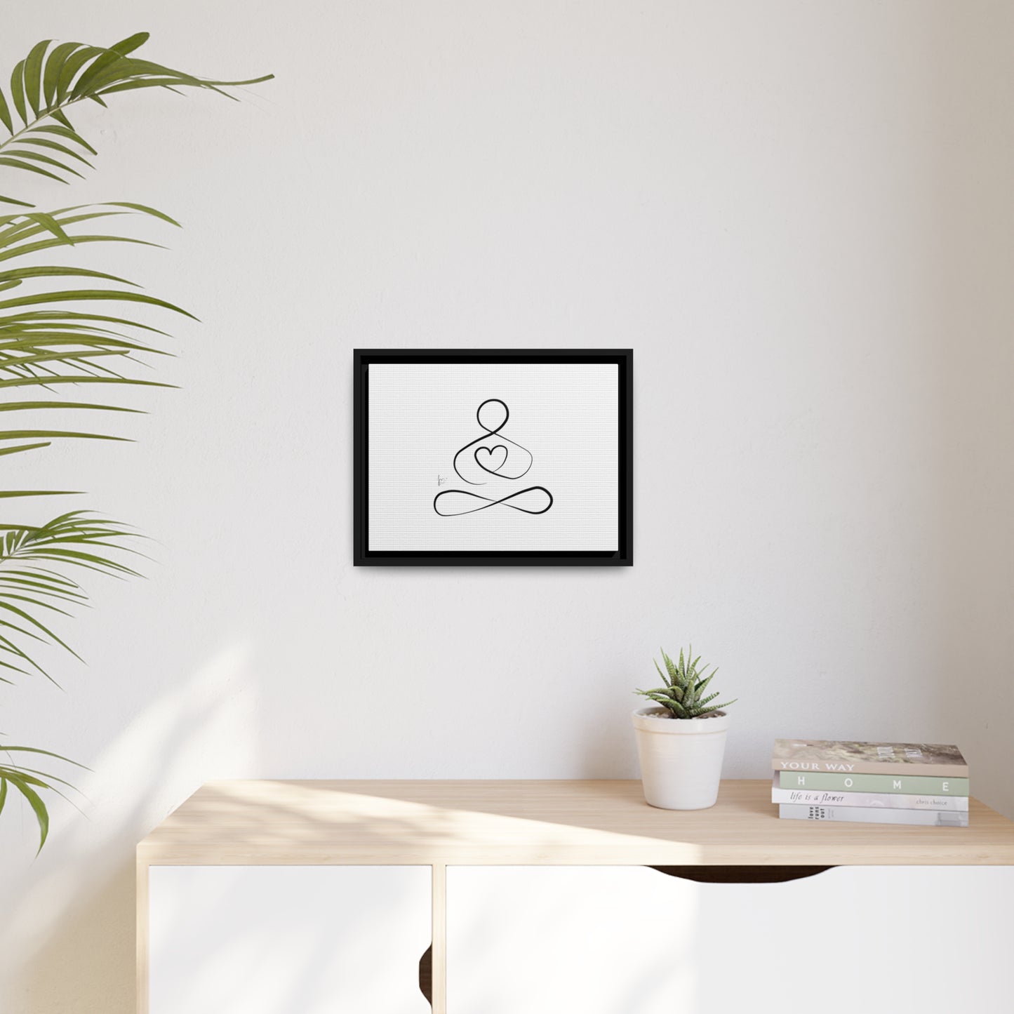 Big Heart Meditation on Matte Canvas with a Black Frame, Framed Depth of 1.75" from Labyrinth Lines