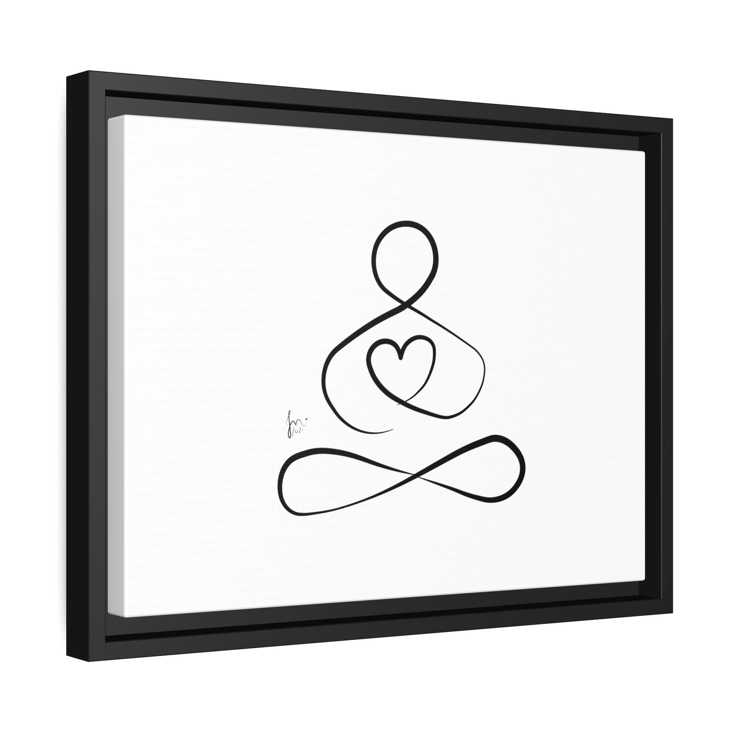 Big Heart Meditation on Matte Canvas with a Black Frame, Framed Depth of 1.75" from Labyrinth Lines