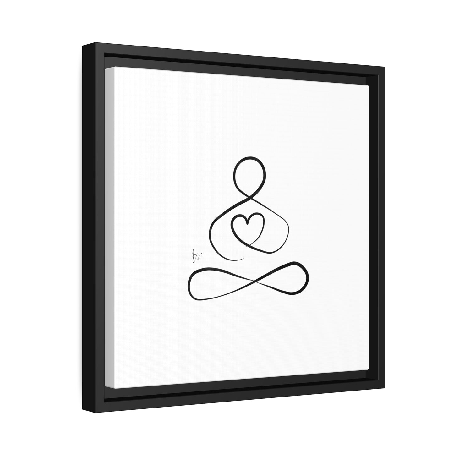 Big Heart Meditation on Matte Canvas with a Black Frame, Framed Depth of 1.75" from Labyrinth Lines