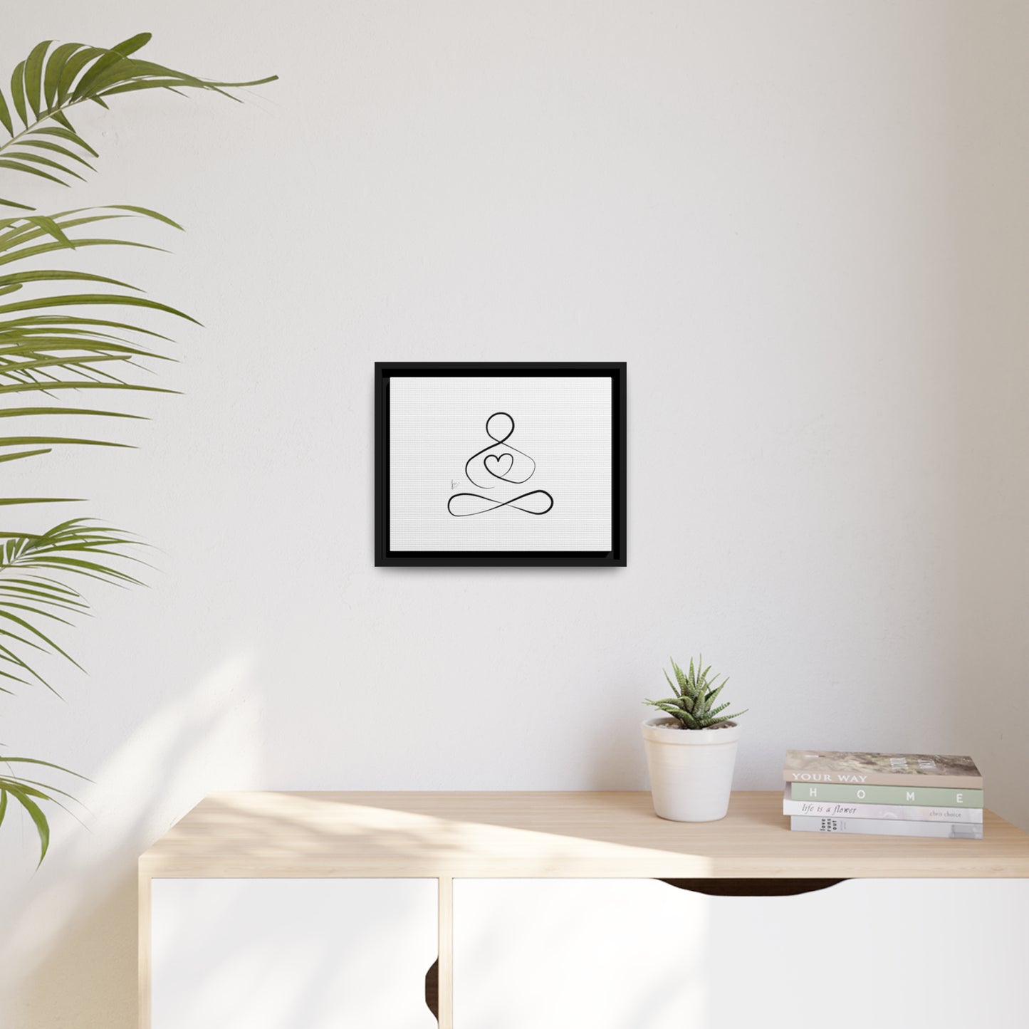 Big Heart Meditation on Matte Canvas with a Black Frame, Framed Depth of 1.75" from Labyrinth Lines