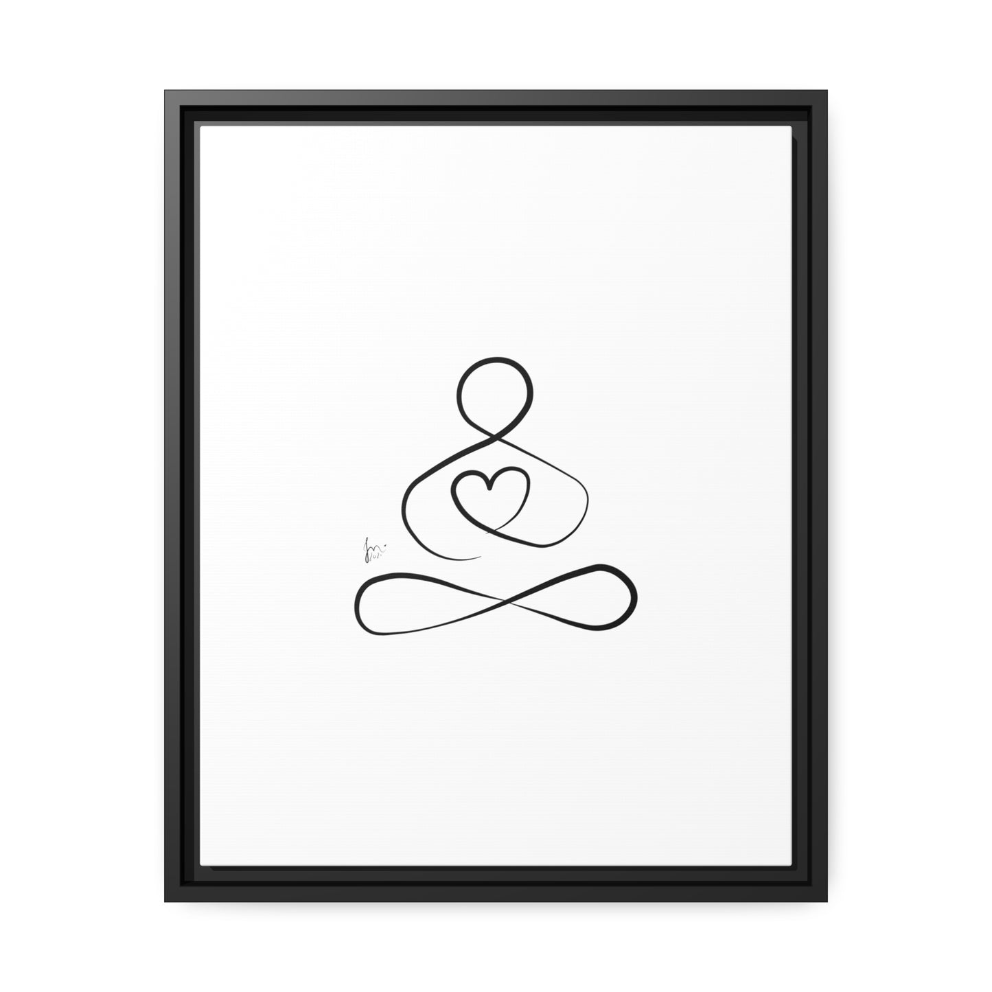 Big Heart Meditation on Matte Canvas with a Black Frame, Framed Depth of 1.75" from Labyrinth Lines