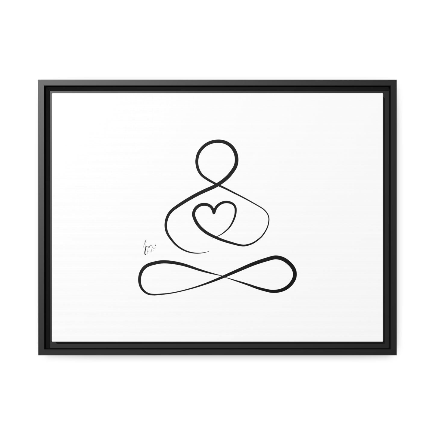 Big Heart Meditation on Matte Canvas with a Black Frame, Framed Depth of 1.75" from Labyrinth Lines