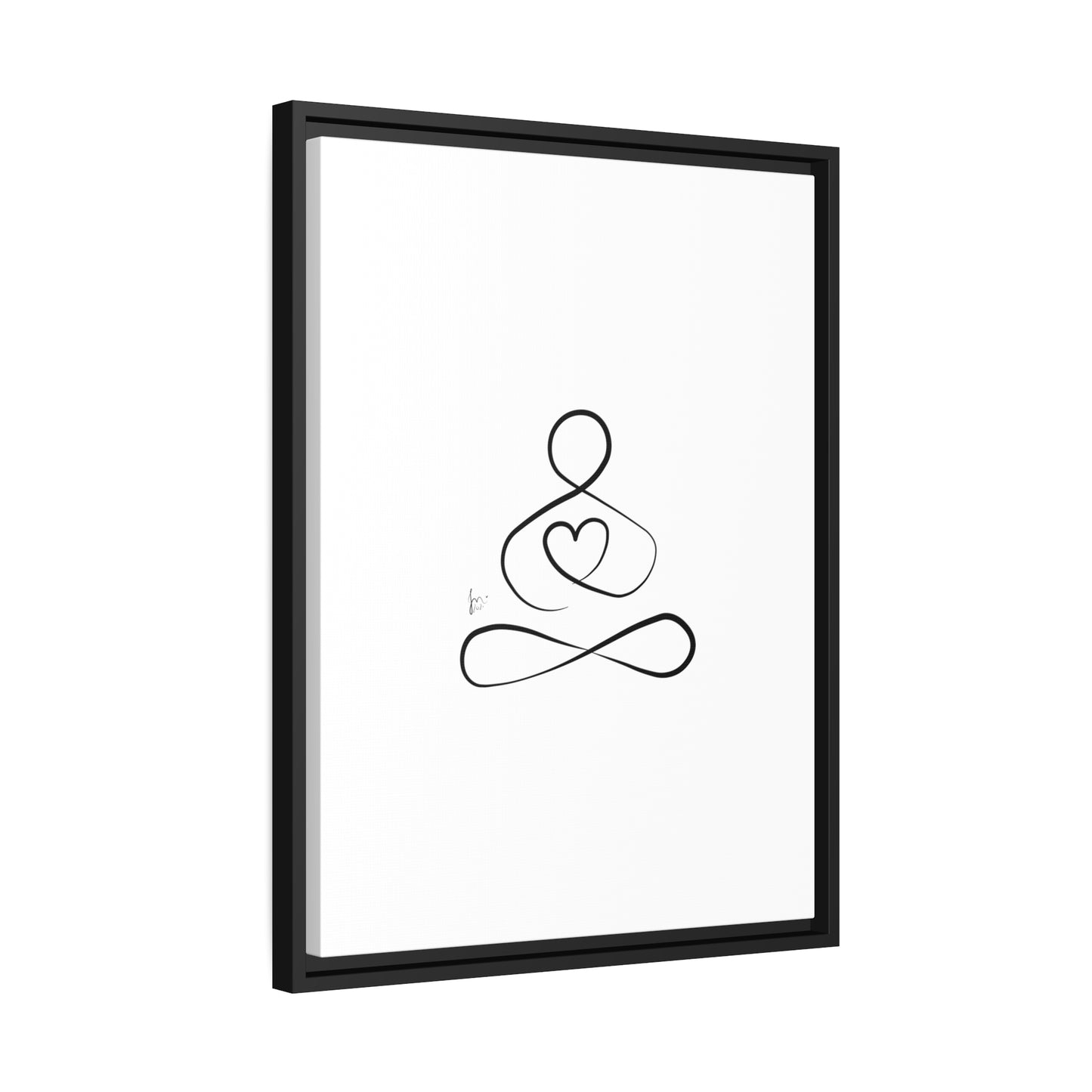 Big Heart Meditation on Matte Canvas with a Black Frame, Framed Depth of 1.75" from Labyrinth Lines