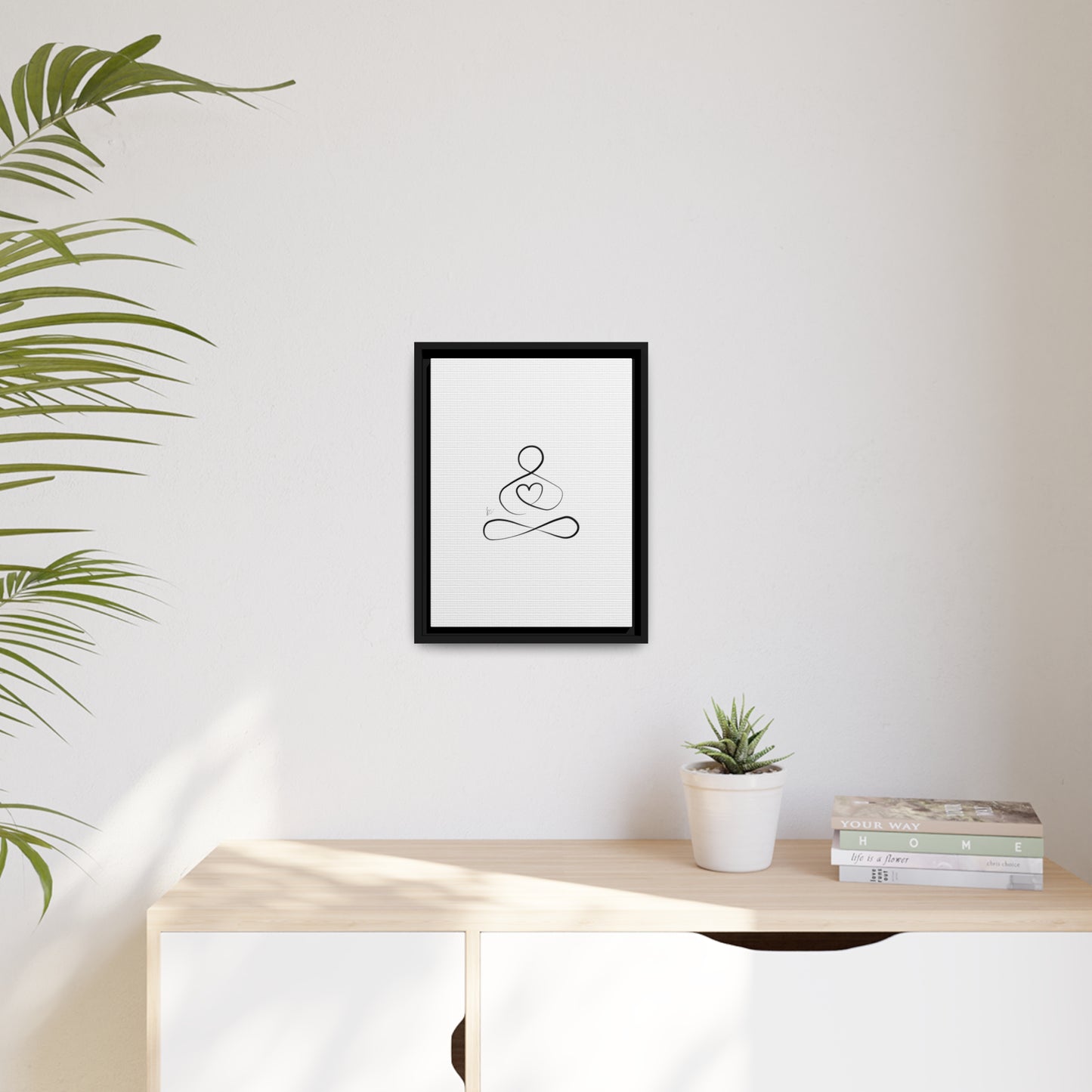 Big Heart Meditation on Matte Canvas with a Black Frame, Framed Depth of 1.75" from Labyrinth Lines