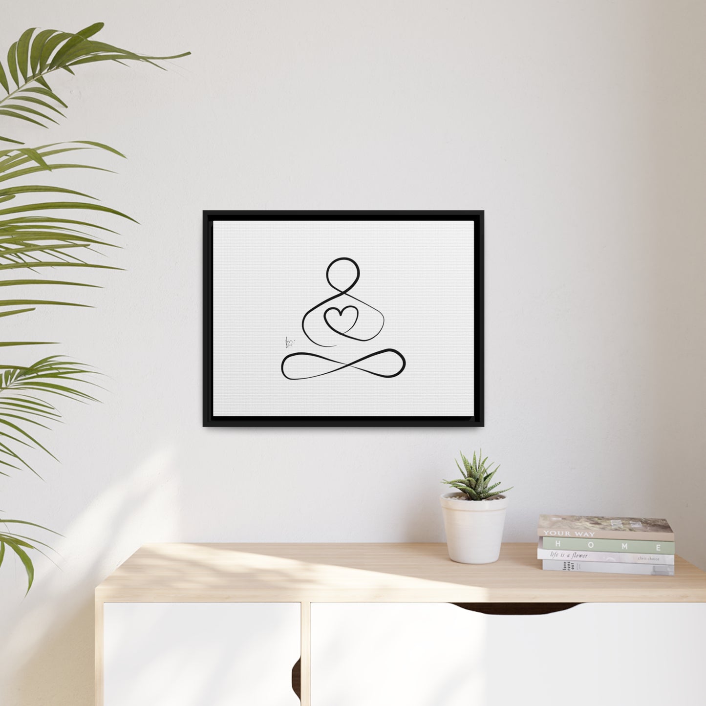 Big Heart Meditation on Matte Canvas with a Black Frame, Framed Depth of 1.75" from Labyrinth Lines