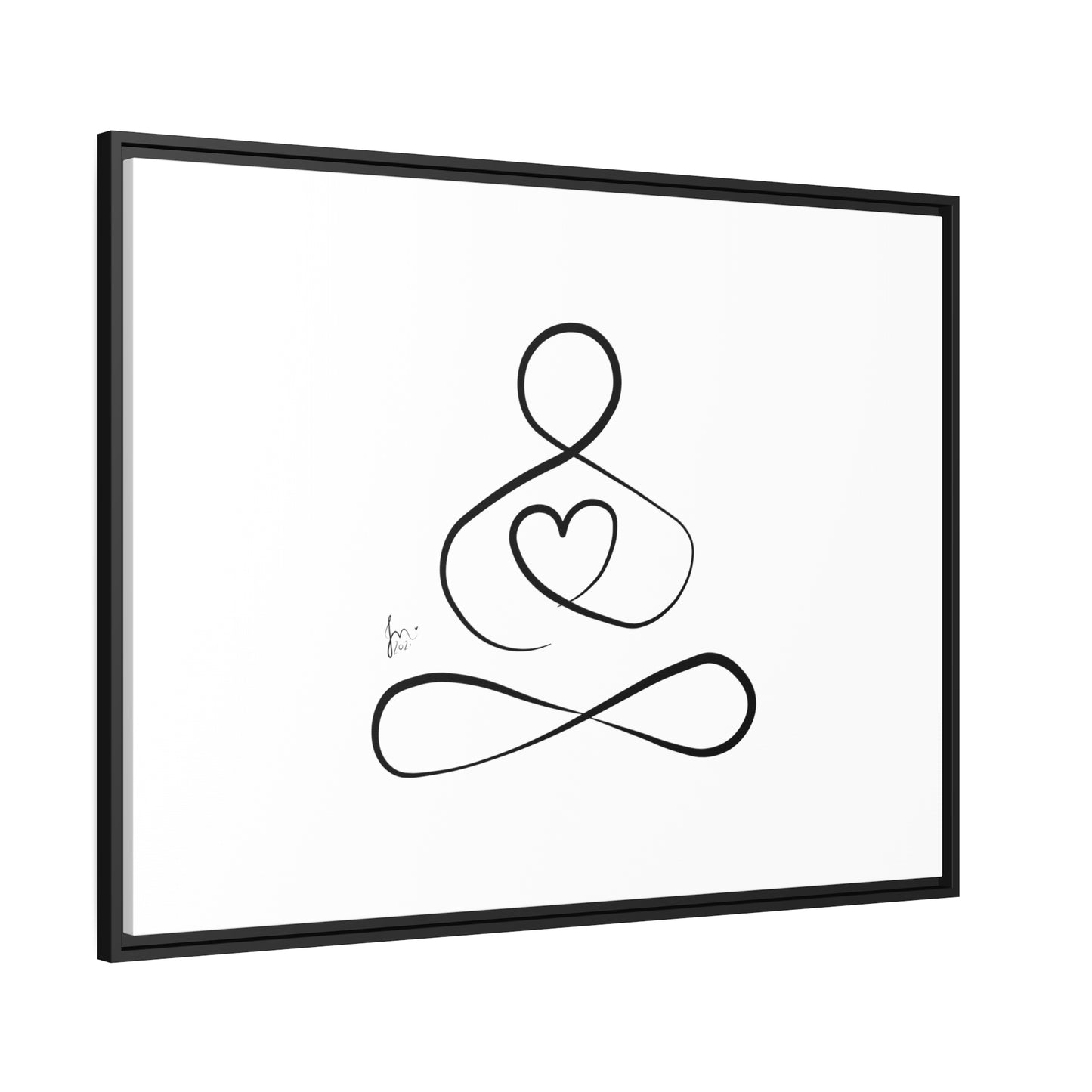 Big Heart Meditation on Matte Canvas with a Black Frame, Framed Depth of 1.75" from Labyrinth Lines