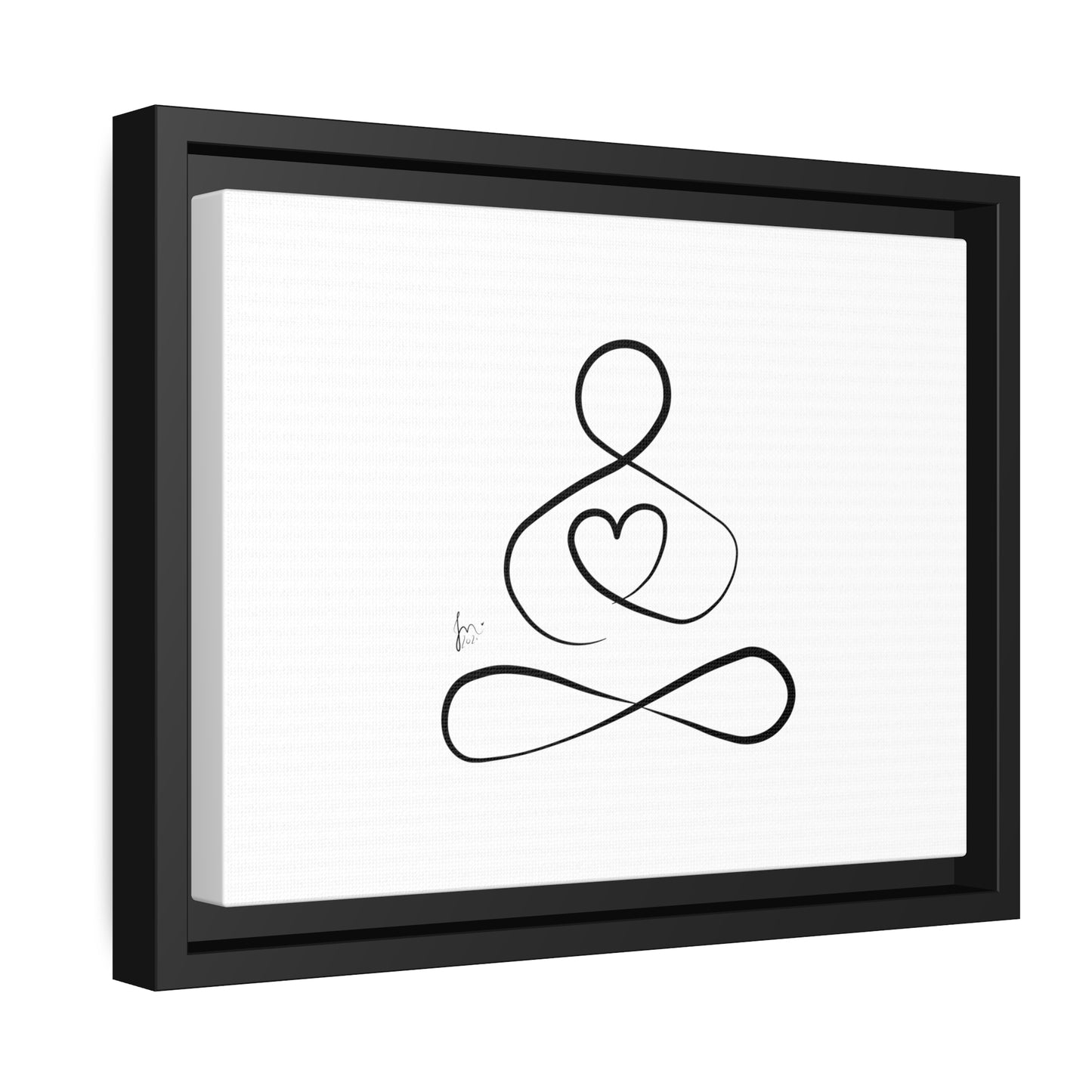 Big Heart Meditation on Matte Canvas with a Black Frame, Framed Depth of 1.75" from Labyrinth Lines