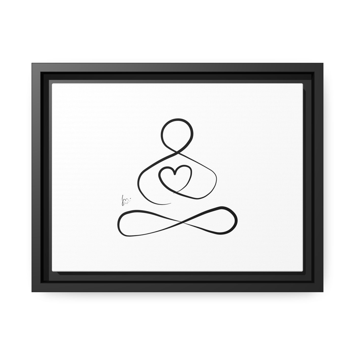 Big Heart Meditation on Matte Canvas with a Black Frame, Framed Depth of 1.75" from Labyrinth Lines