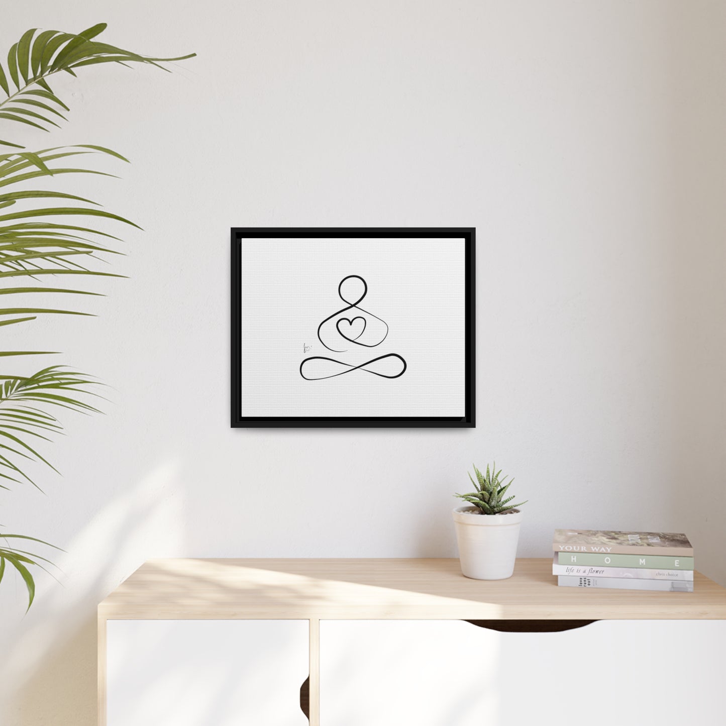 Big Heart Meditation on Matte Canvas with a Black Frame, Framed Depth of 1.75" from Labyrinth Lines