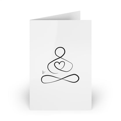 Big Heart Meditation Portrait Greeting Cards (1 or 10 piece) from Labyrinth Lines