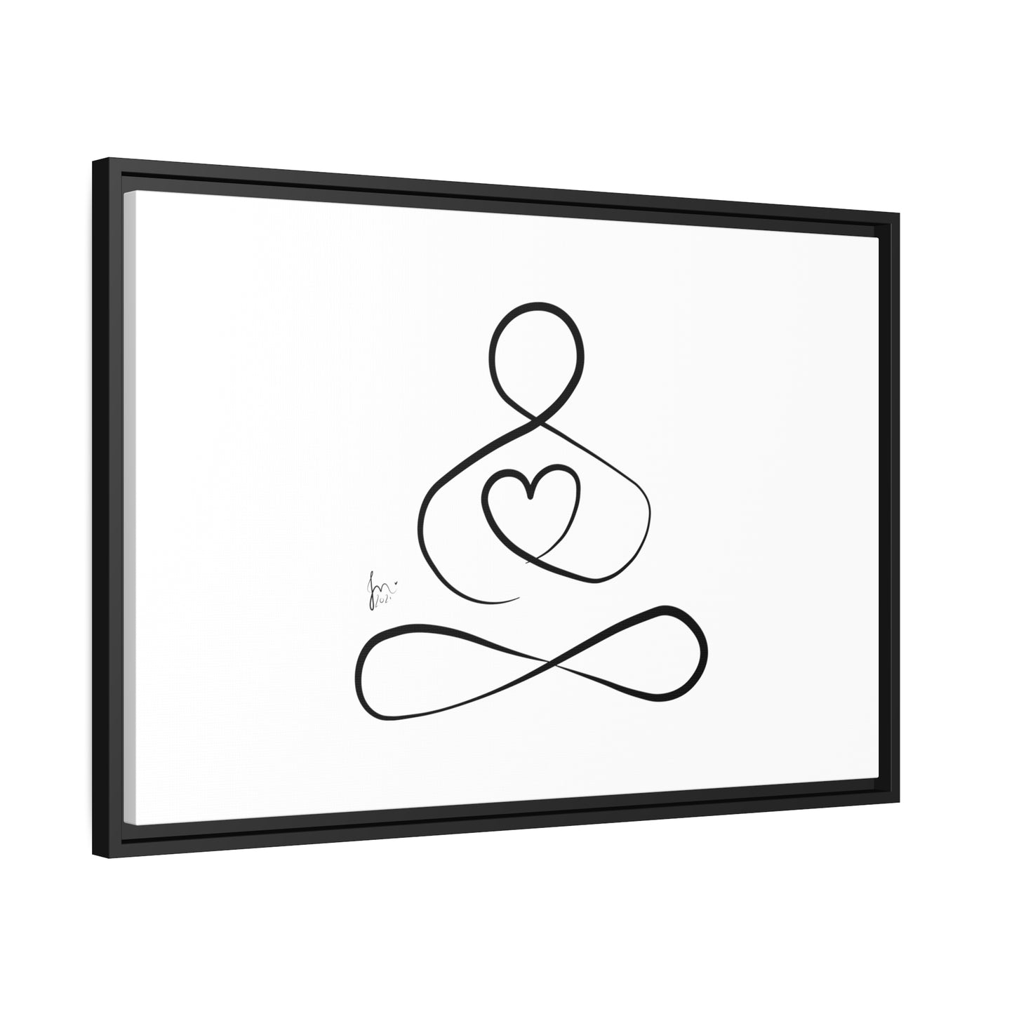 Big Heart Meditation on Matte Canvas with a Black Frame, Framed Depth of 1.75" from Labyrinth Lines