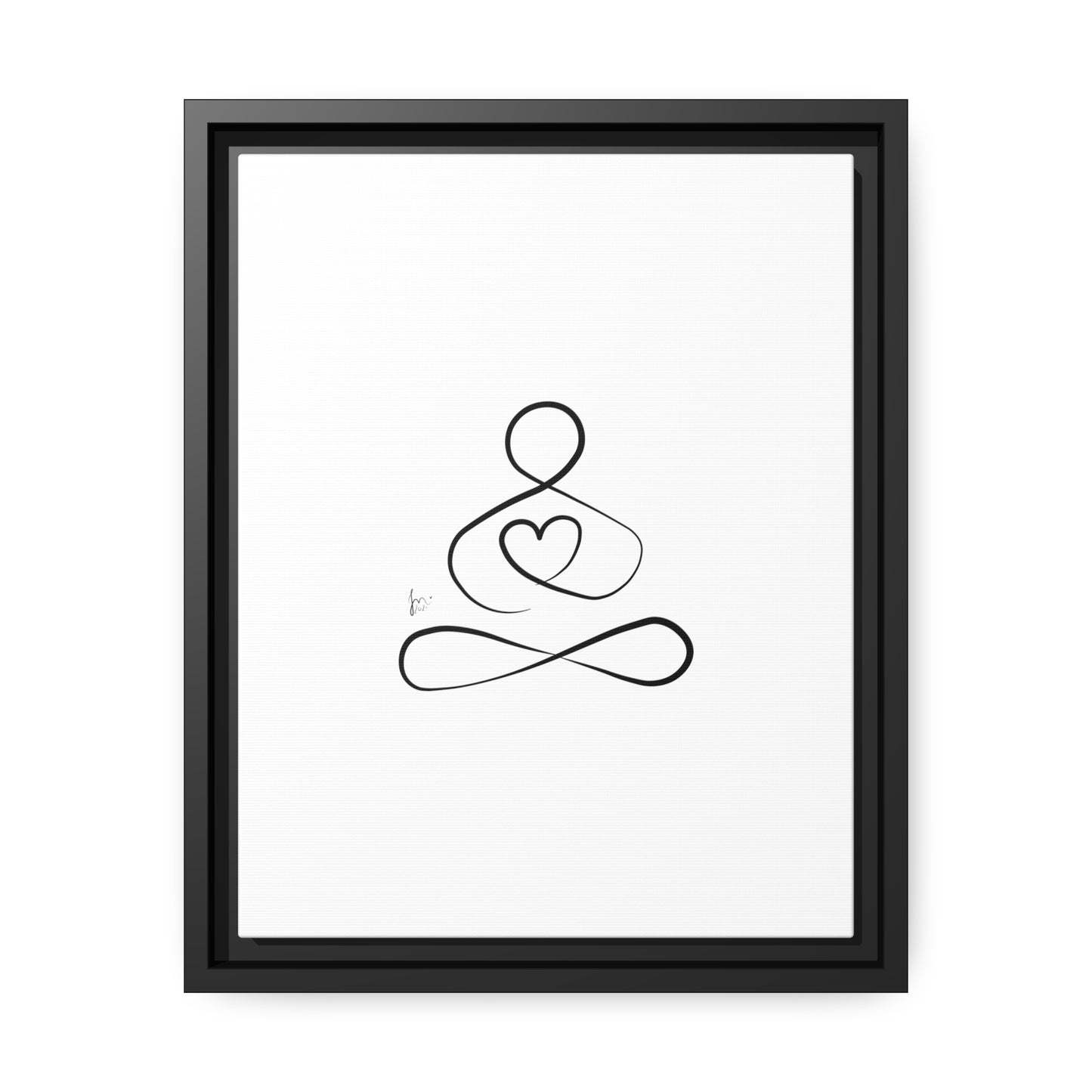 Big Heart Meditation on Matte Canvas with a Black Frame, Framed Depth of 1.75" from Labyrinth Lines