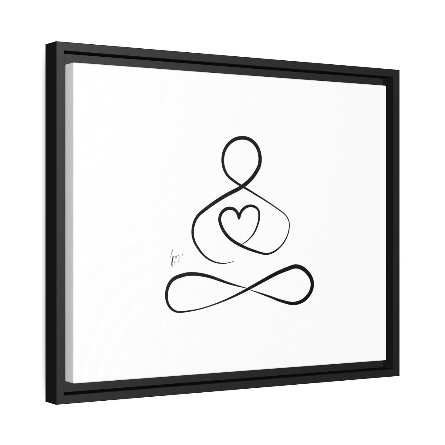 Big Heart Meditation on Matte Canvas with a Black Frame, Framed Depth of 1.75" from Labyrinth Lines