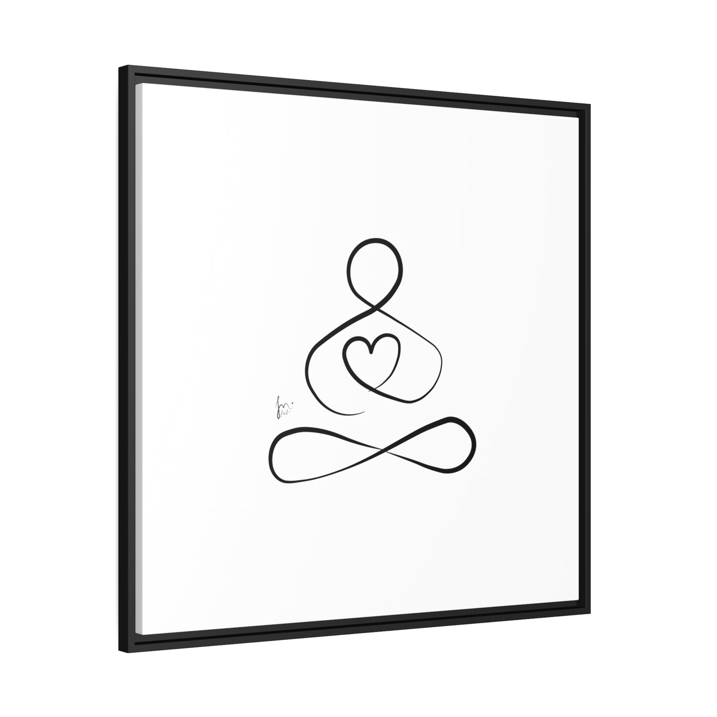 Big Heart Meditation on Matte Canvas with a Black Frame, Framed Depth of 1.75" from Labyrinth Lines